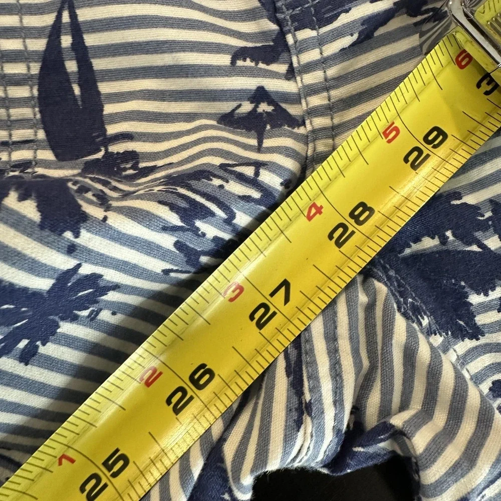 Vineyard Vines Pants Womens 00 Blue White Palm Tree Stripe‎ Sailboat Stretch